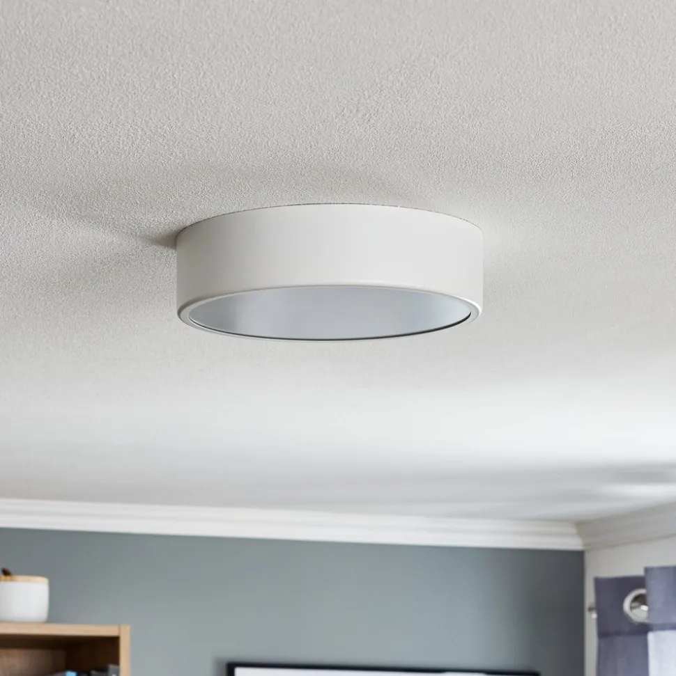 Cleo 300 plafondlamp, wit, sensor, IP20, Ø 30 cm, metaal