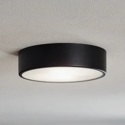 Cleo 300 plafondlamp, zwart, sensor, IP20, Ø 30 cm, metaal