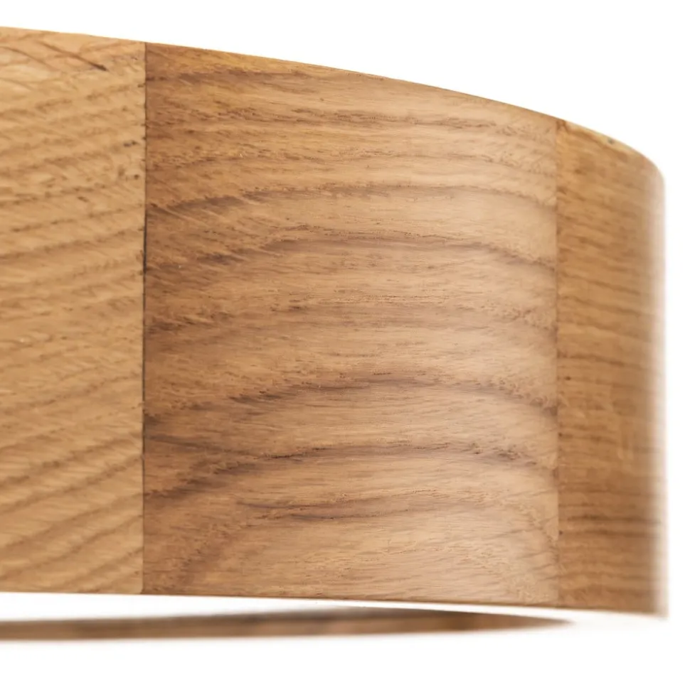 Cleo DR475 plafondlamp, IP54, Ø 47,5 cm, eikenhout, E27