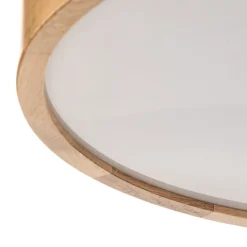 Cleo DR475 plafondlamp, IP54, Ø 47,5 cm, eikenhout, E27