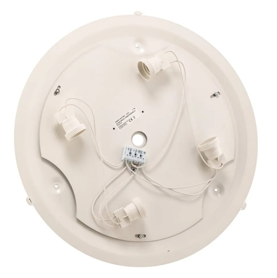 Cleo DR475 plafondlamp, IP54, Ø 47,5 cm, eikenhout, E27