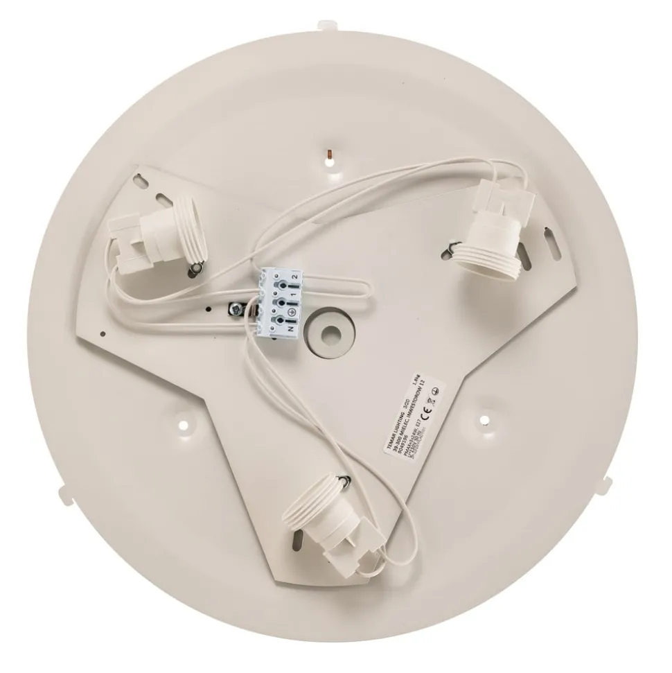 Cleo DR375 plafondlamp, IP54, Ø 37,5 cm, eikenhout, E27