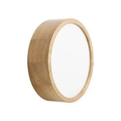 Cleo DR275 plafondlamp, IP54, Ø 27,5 cm, eikenhout, E27