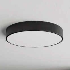 Cleo plafondlamp, Ø 50 cm, IP54, zwart, metaal, E27