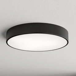 Cleo plafondlamp, Ø 50 cm, IP54, zwart, metaal, E27