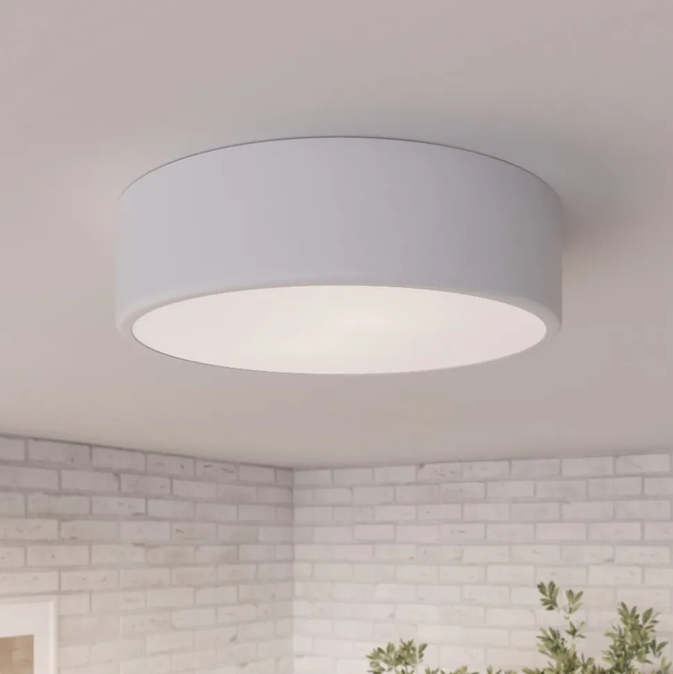 Cleo plafondlamp, Ø 30 cm, IP20, wit, metaal, E27