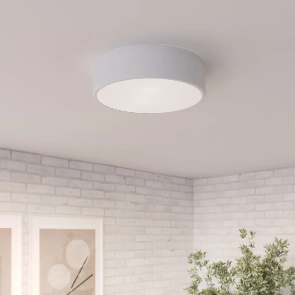 Cleo plafondlamp, Ø 30 cm, IP20, wit, metaal, E27