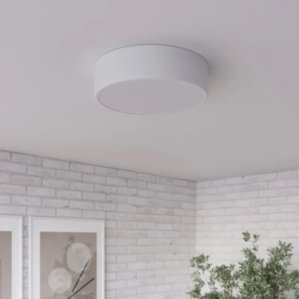 Cleo plafondlamp, Ø 30 cm, IP20, wit, metaal, E27