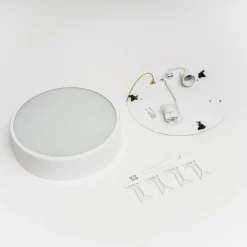 Cleo plafondlamp, Ø 30 cm, IP20, wit, metaal, E27