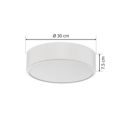 Cleo plafondlamp, Ø 30 cm, IP20, wit, metaal, E27