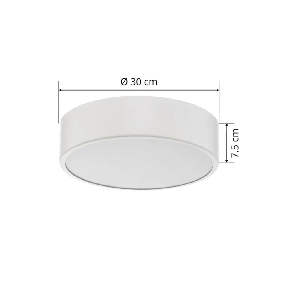 Cleo plafondlamp, Ø 30 cm, IP20, wit, metaal, E27