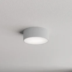 Cleo plafondlamp, Ø 20 cm, IP54, grijs, metaal, E27