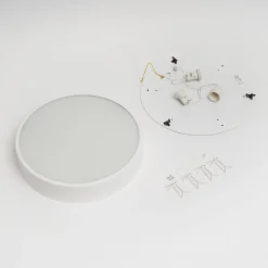 Cleo plafondlamp, Ø 40 cm, IP20, wit, metaal, E27