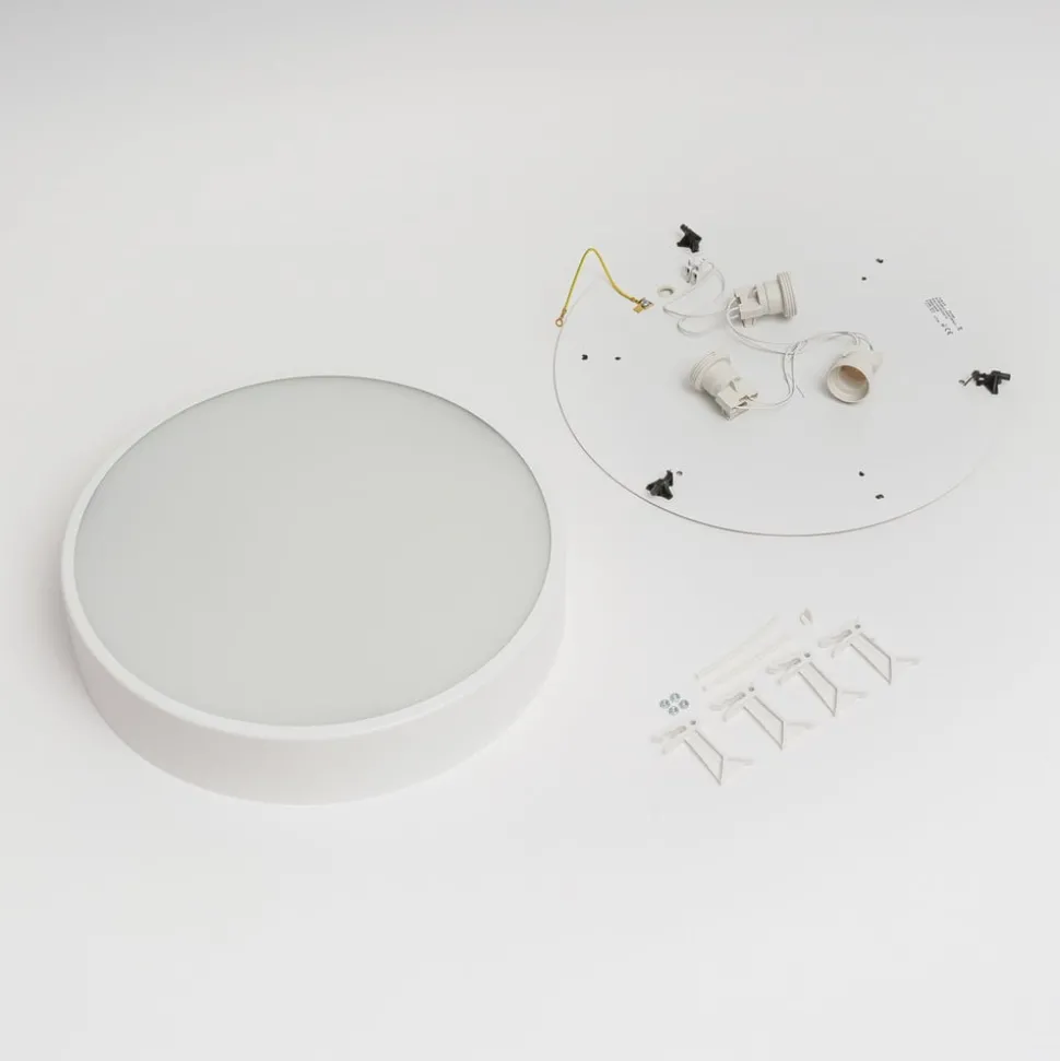 Cleo plafondlamp, Ø 40 cm, IP20, wit, metaal, E27