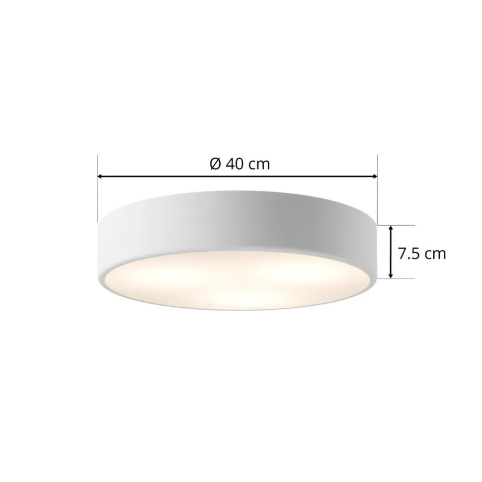 Cleo plafondlamp, Ø 40 cm, IP20, wit, metaal, E27
