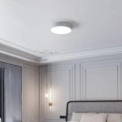 Cleo plafondlamp, Ø 50 cm, IP54, grijs, metaal, E27