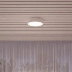 Cleo plafondlamp, Ø 50 cm, IP54, wit, metaal, E27