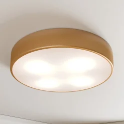 Cleo plafondlamp, Ø 50 cm, IP20, goudkleurig, metaal, E27