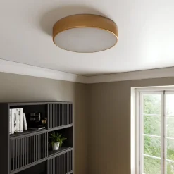 Cleo plafondlamp, Ø 50 cm, IP20, goudkleurig, metaal, E27