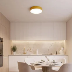 Cleo plafondlamp, Ø 20 cm, IP54, goudkleurig, metaal, E27