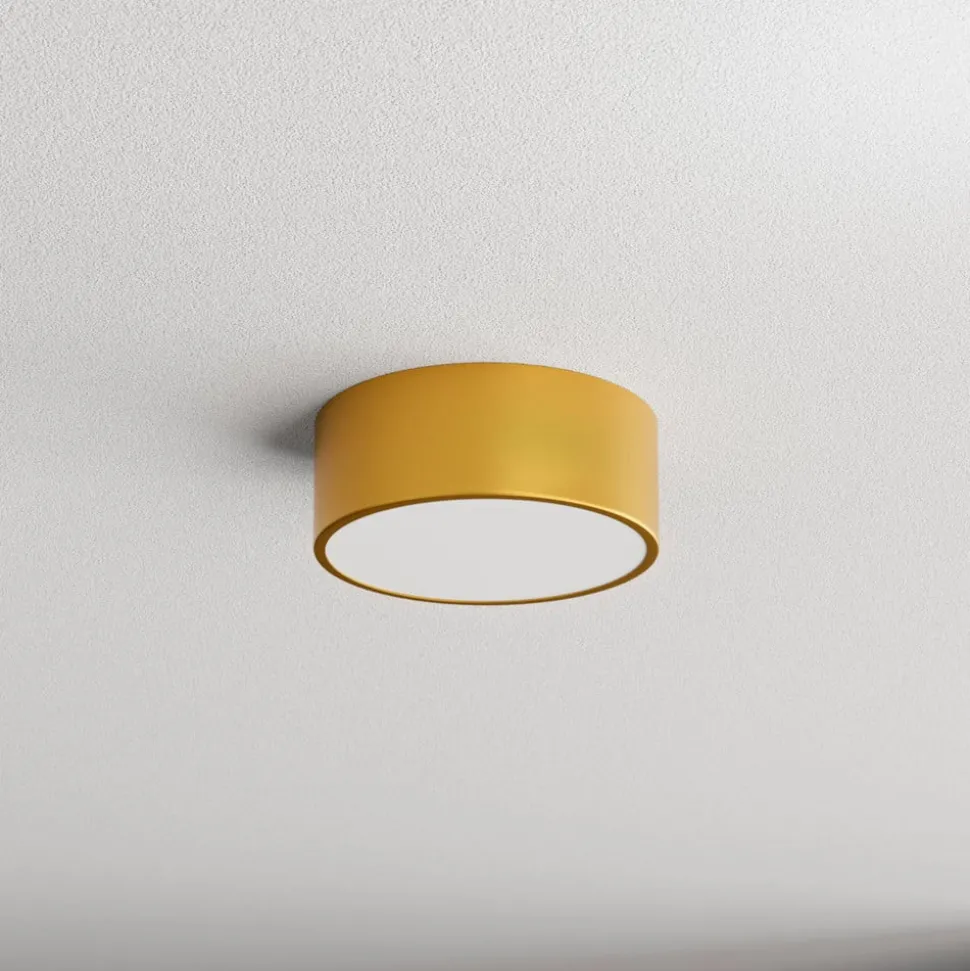 Cleo plafondlamp, Ø 20 cm, IP54, goudkleurig, metaal, E27