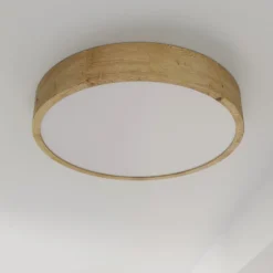 Cleo plafondlamp, Ø 48 cm, 4-lamps, eikenhout, E27