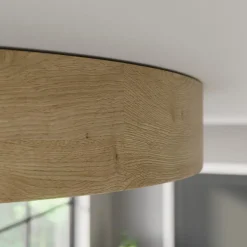 Cleo plafondlamp, Ø 48 cm, 4-lamps, eikenhout, E27
