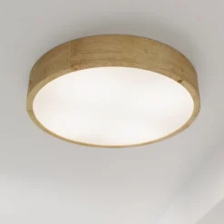 Cleo plafondlamp, Ø 48 cm, 4-lamps, eikenhout, E27
