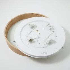 Cleo plafondlamp, Ø 48 cm, 4-lamps, eikenhout, E27