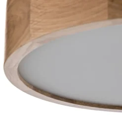 Cleo plafondlamp, Ø 38 cm, 3-lamps, eikenhout, E27