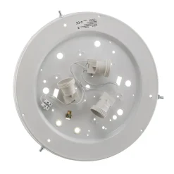 Cleo plafondlamp, Ø 38 cm, 3-lamps, eikenhout, E27