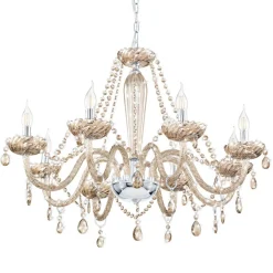 Cognackleurige kroonluchter Basilano van glas