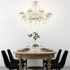 Cognackleurige kroonluchter Basilano van glas