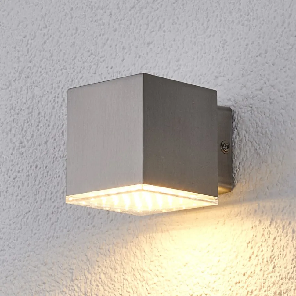 Compacte LED-buitenwandlamp Lydia, rvs