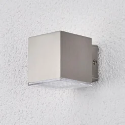 Compacte LED-buitenwandlamp Lydia, rvs