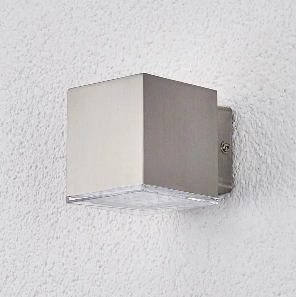 Compacte LED-buitenwandlamp Lydia, rvs