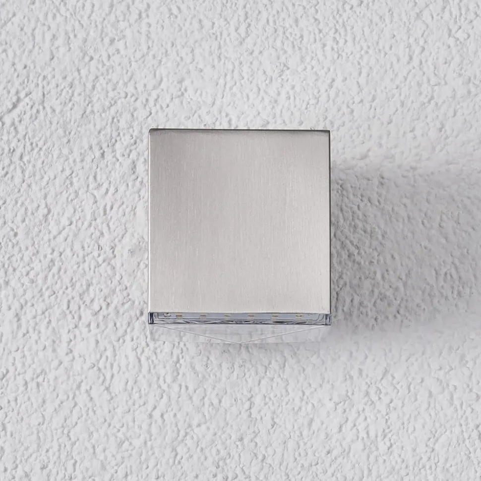 Compacte LED-buitenwandlamp Lydia, rvs