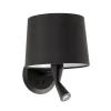 Conga wandlamp met LED leeslamp, zwart