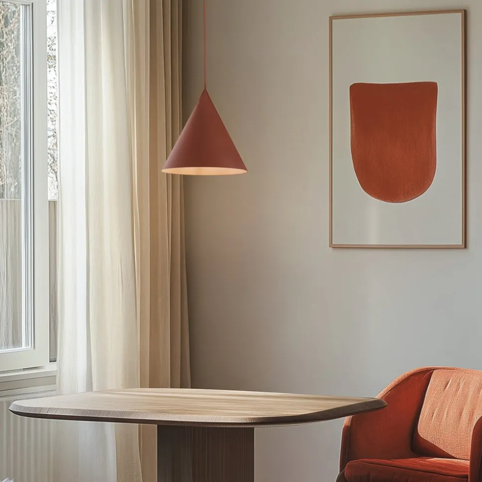 Cono hanglamp, 1-lamp, Ø 25 cm, baksteenrood