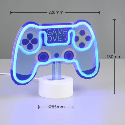 Control LED tafellamp, blauw, breedte 22,8 cm, kunststof