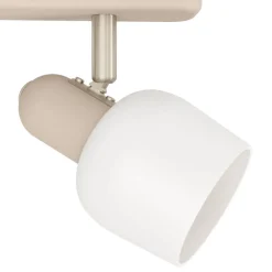 Corato plafondspot, zand/nikkel/opal, 2-lamps.