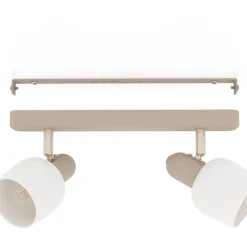 Corato plafondspot, zand/nikkel/opal, 2-lamps.