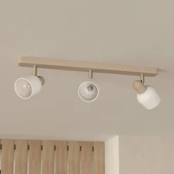 Corato plafondspot, zand/nikkel/opal, 3-lamps.