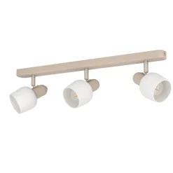 Corato plafondspot, zand/nikkel/opal, 3-lamps.