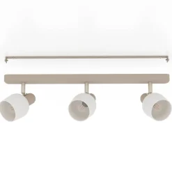 Corato plafondspot, zand/nikkel/opal, 3-lamps.