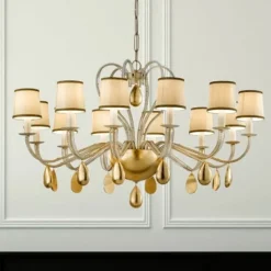 Crèmekleurige kroonluchter ANOUK, 115 cm