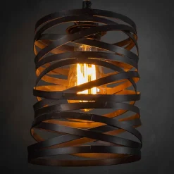 Crossround hanglamp met 7 spiraalvormige kappen