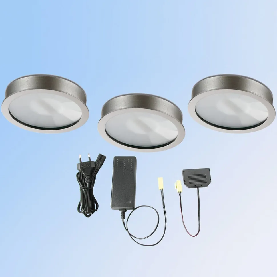 Cubic 68 warmwitte led-inbouwspot, 3 in een set