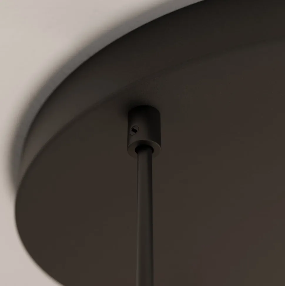 Cubus hanglamp, Ø 50 cm, 3-lamps, rookgrijs, glas