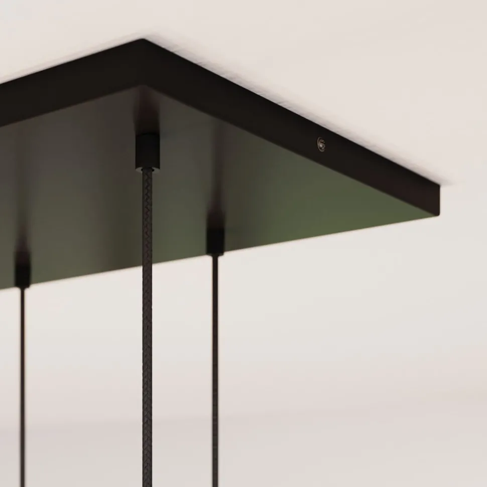 Cubus hanglamp, 85 cm, 8-lamps, helder/honing/bruin, glas